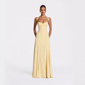 Backless Solid Color Asymmetrical Strap Long Dress