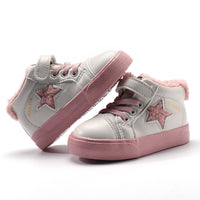 Children's Star Sports High-top Plus Velvet Toddler Shoes