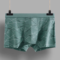 Men's Cotton U-convex Boxers Mid-waist Three-dimensional Printing