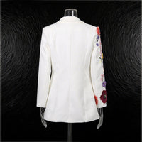 Elegant Womens Suit With 3D Floral Embroidery