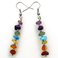 Womens Simple And Versatile Stone Design Amethyst Chip Earrings