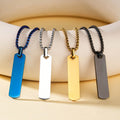 Stainless Steel Polished 3D Bar Mens Simple Stylish Titanium Steel Necklace