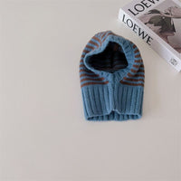 Childrens Contrast-Color Striped Knitted Hat