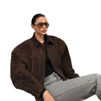 Retro Biker-style Cool Short Womens Loose Jacket