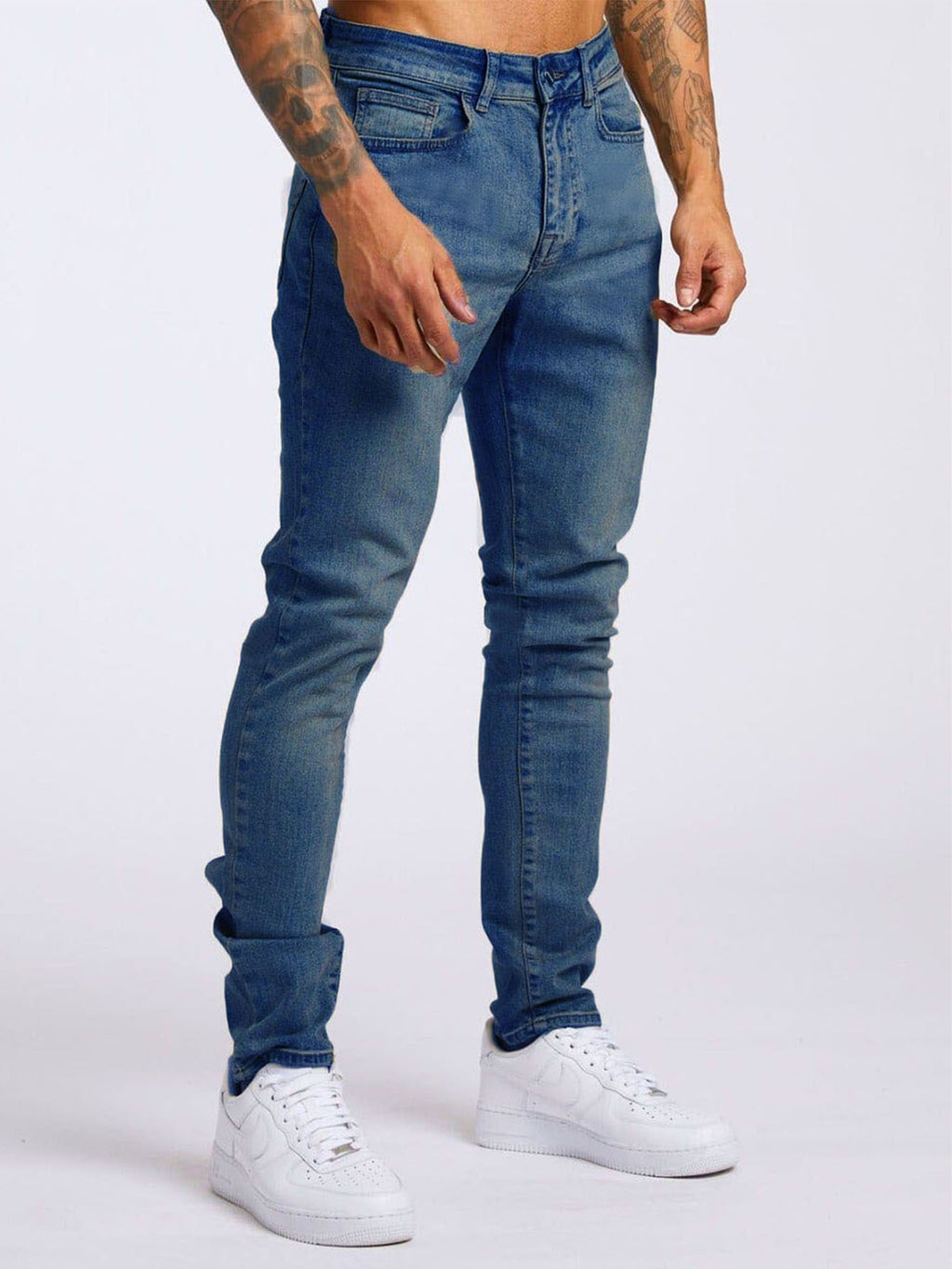 Men's Fashion Casual Slim Fit High Waist Jeans