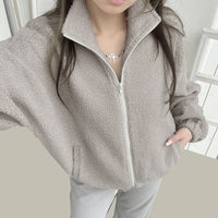 European And American Idle Style Polar Fleece Jacket Cardigan Women