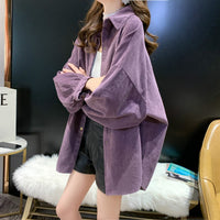 Casual Mid Length Corduroy Shirt