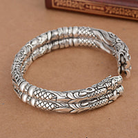 Dragon-head Double-bell Bracelet Vintage Style Bangle