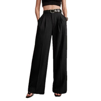 Retro Purple High-waisted Pleated Wide-leg Pants