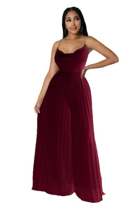 Women's Fashion Casual Solid Color Wide Leg Jumpsuit