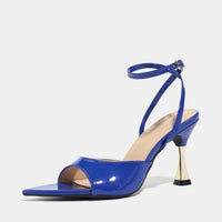 European And American Women's Patent Leather Single-band Pointed Stiletto High-heel Sandals