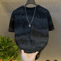 Fashion Men's Short Sleeve American Fashion Brand Casual Slim Top