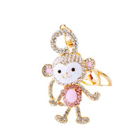 Diamond Couple Monkey Car Key Ring