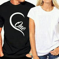 One Love Half Heart Couple Short Sleeve T-shirt