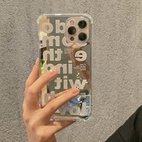 Japanese And Korean Trendy Mirror Letter Phone Case