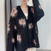 Women's Autumn And Winter New Flower Sweater Coat Top