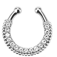Stainless Steel Diamond C Rod Nose Ring
