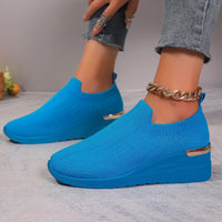 Womens Mesh Flyknit Thick-soled Breathable Casual Shoes