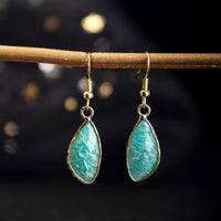 Natural Crystal Drop Earrings With Amethyst And Gold-plated Edges