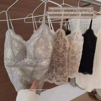 Lace Camisole Womens Wireless Beautiful-Back Bra
