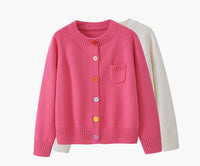 Womens Crew-neck Cardigan Sweater Jacket