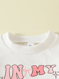 Letter Print Sweatshirt Bell-bottom Pants Suit