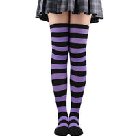 Striped Socks Hold-ups Women Over The Knee Halloween