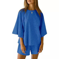 Women's Elastic-Waist Shorts Fashionable Casual Set