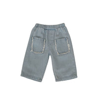 Children's Burrs Pocket Cotton Denim Cropped Pants