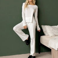 Women's Fashion Solid Color Casual Long-Sleeve Set