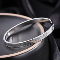 Women's Fashionable All-Match Printed Stainless Steel Bracelet