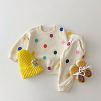 Children's Thickened Sweater Pullover Suit Top Pants
