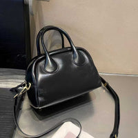 Versatile Genuine Leather Exquisite Hand-held Crossbody Mini Small Bowling Bag