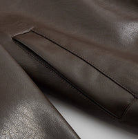 Brown-brown Autumn Trendy Leather Jacket