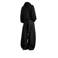 Starry Sky Pattern Saber-Style Mens Retro Loose Straight-Leg Wide-Leg Casual Trousers