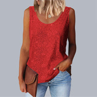 Women's Sequined Loose Crew-Neck Top