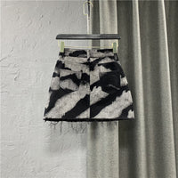 Women's High Waist Denim Skirt With Frayed Edges