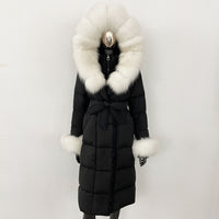 Thickened Long Section White Goose Down Slim Fit Women's Coat