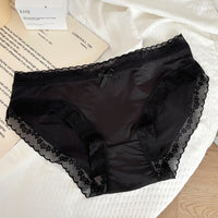 Women's Antibacterial Seamless Mid-Rise Sexy Lace-trimmed Thong Pants