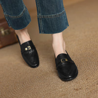 Casual 3cm Low Heel Spring New British Leather Shoes Women