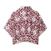 Printed Loose Design Short Shirt Decorated Tassel Printed Dress