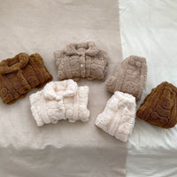Bear Plush Coat Baby Velvet Pajamas Two-piece Set