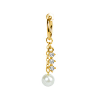 Heart-shaped Zircon Ring Without Perforation Body Piercing Jewelry Titanium Steel Inlaid Pearl Navel Nail