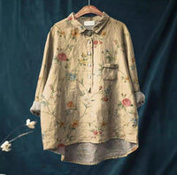 Women's 3D-patterned Long-sleeve Button-up Top