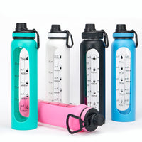 Large Capacity Portable Glass Water Bottle Single Layer High Temperature Resistance