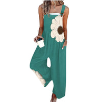 Women's Vintage Print Loose Sleeveless Jumpsuit