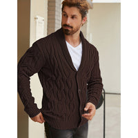Printed Knit Cardigan Casual Long Sleeve Sweater
