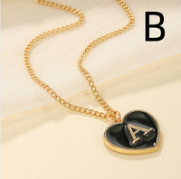 Heart-shaped Letter Minimalist Chic Versatile Oil-drip Alloy Clavicle Chain