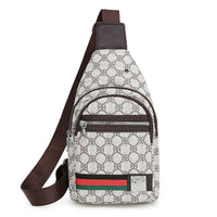New Contrast Color PU Soft Leather Casual Chest Bag Men And Women Crossbody Tide Travel Fashion Small Backpack