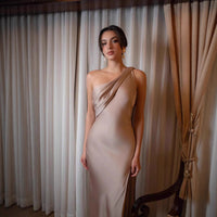 Fishtail Banquet Bodycon Slimming Elegant Ladies One-Shoulder Dress For Social Events